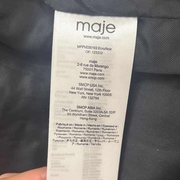 Maje Monochrome Cardigan with Red Trim - Picture 8 of 10